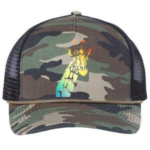 Colorful Giraffe Retro Rope Trucker Hat Cap