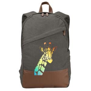 Colorful Giraffe Cotton Canvas Backpack