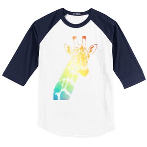 Colorful Giraffe Baseball Sleeve Shirt