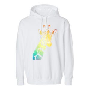 Colorful Giraffe Garment-Dyed Fleece Hoodie