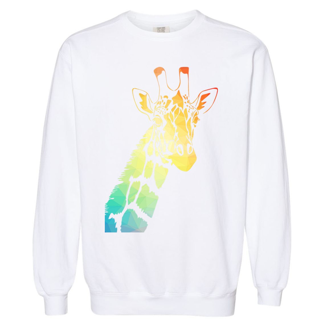 Colorful Giraffe Garment-Dyed Sweatshirt