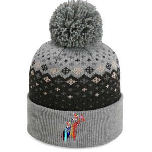 Colorful Giraffe Illustration The Baniff Cuffed Pom Beanie