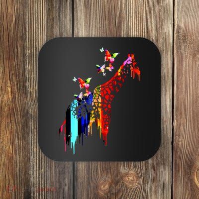 Colorful Giraffe Illustration Coaster