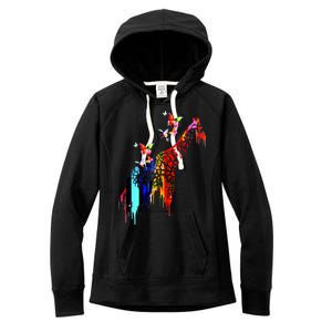 Colorful Giraffe Illustration Women's Fleece Hoodie