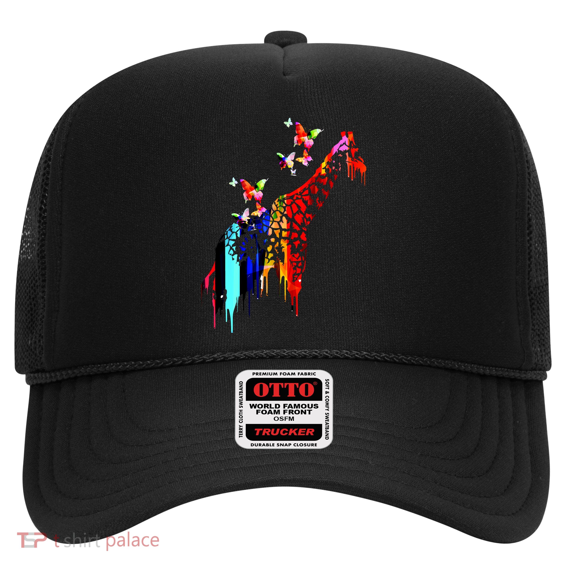 Colorful Giraffe Illustration Trucker Hat