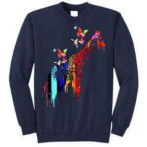 Colorful Giraffe Illustration Tall Sweatshirt