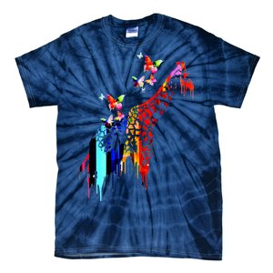 Colorful Giraffe Illustration Tie-Dye T-Shirt