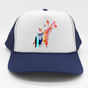 Colorful Giraffe Illustration Trucker Hat