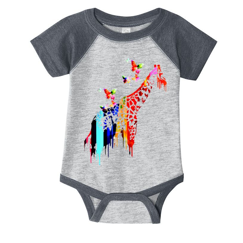 Colorful Giraffe Illustration Infant Baby Jersey Bodysuit
