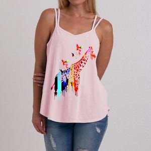 Colorful Giraffe Illustration Women's Strappy Tank