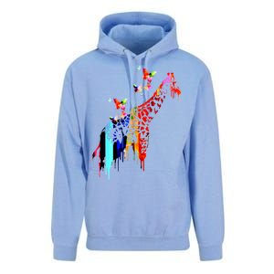 Colorful Giraffe Illustration Unisex Surf Hoodie