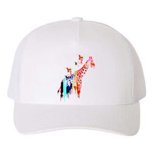 Colorful Giraffe Illustration Yupoong Adult 5-Panel Trucker Hat