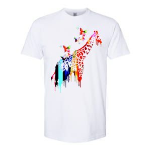 Colorful Giraffe Illustration Softstyle CVC T-Shirt