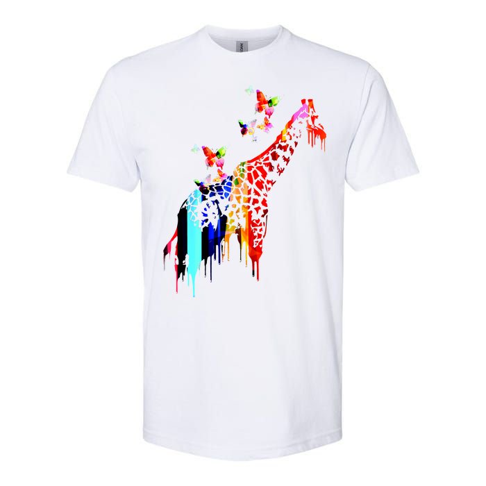 Colorful Giraffe Illustration Softstyle CVC T-Shirt