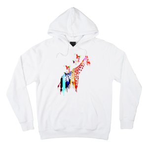 Colorful Giraffe Illustration Hoodie