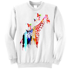 Colorful Giraffe Illustration Sweatshirt