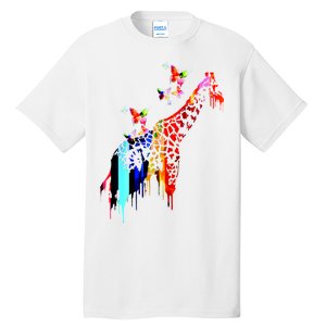 Colorful Giraffe Illustration Tall T-Shirt