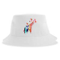 Colorful Giraffe Illustration Sustainable Bucket Hat