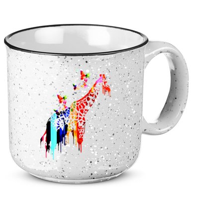 Colorful Giraffe Illustration 15oz Campfire Ceramic Mug