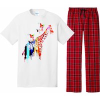 Colorful Giraffe Illustration Pajama Set