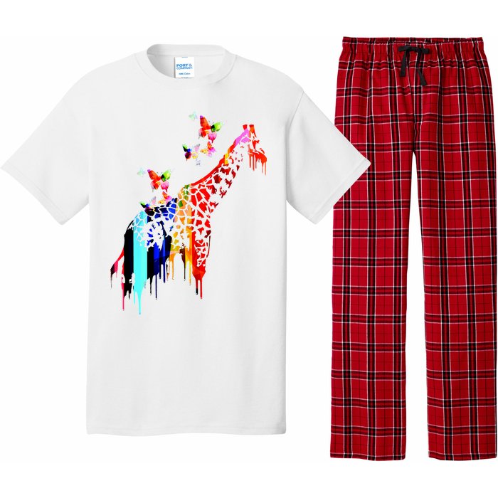 Colorful Giraffe Illustration Pajama Set