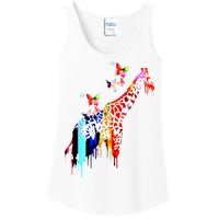 Colorful Giraffe Illustration Ladies Essential Tank