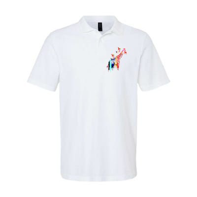 Colorful Giraffe Illustration Polo