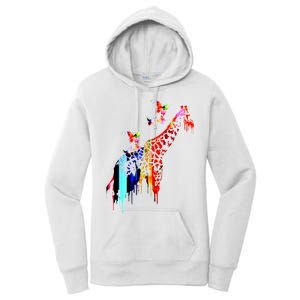 Colorful Giraffe Illustration Women's Pullover Hoodie