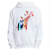 Colorful Giraffe Illustration Urban Pullover Hoodie