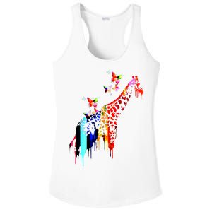 Colorful Giraffe Illustration Ladies PosiCharge Competitor Racerback Tank