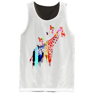 Colorful Giraffe Illustration Mesh Reversible Basketball Jersey Tank