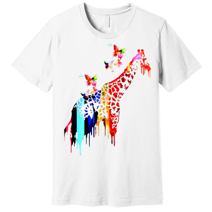 Colorful Giraffe Illustration Premium T-Shirt