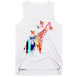 Colorful Giraffe Illustration Tank Top