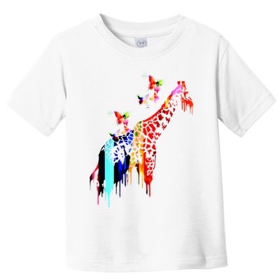 Colorful Giraffe Illustration Toddler T-Shirt