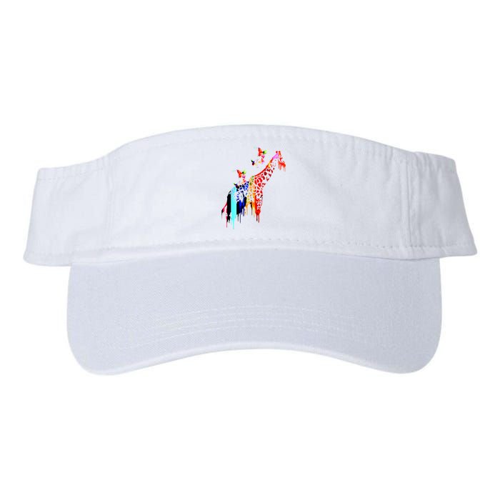 Colorful Giraffe Illustration Valucap Bio-Washed Visor