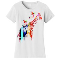 Colorful Giraffe Illustration Women's T-Shirt