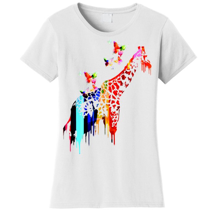 Colorful Giraffe Illustration Women's T-Shirt