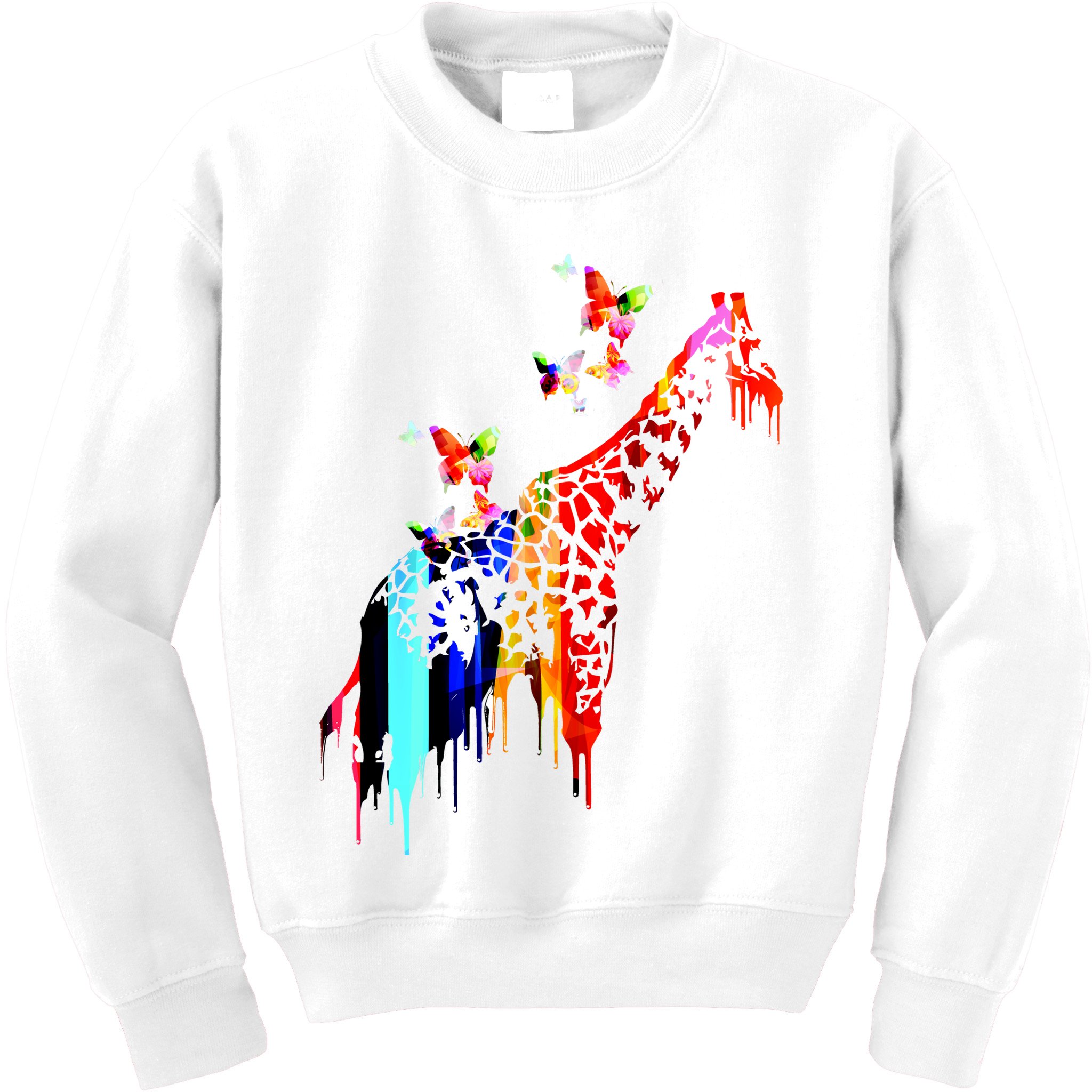 Colorful Giraffe Illustration Kids Sweatshirt
