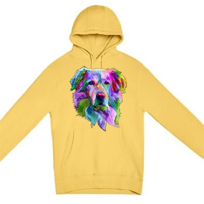 Colorful Golden Retriever Premium Pullover Hoodie