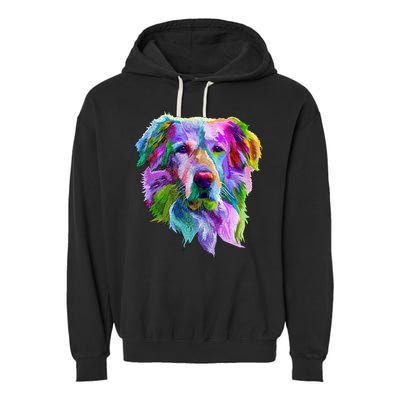 Colorful Golden Retriever Garment-Dyed Fleece Hoodie