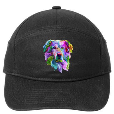 Colorful Golden Retriever 7-Panel Snapback Hat