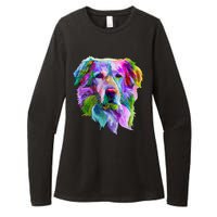 Colorful Golden Retriever Womens CVC Long Sleeve Shirt