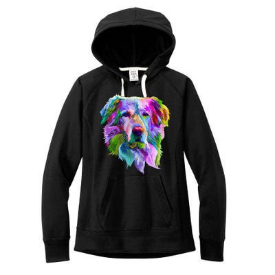 Colorful Golden Retriever Women's Fleece Hoodie