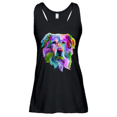 Colorful Golden Retriever Ladies Essential Flowy Tank