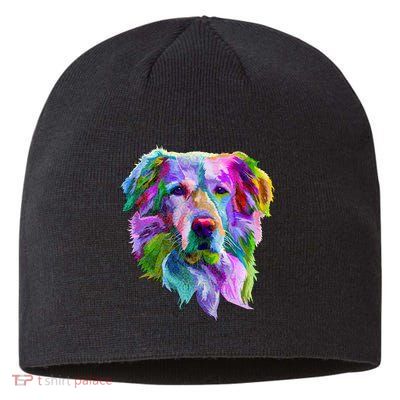Colorful Golden Retriever Sustainable Beanie
