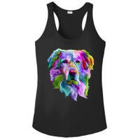 Colorful Golden Retriever Ladies PosiCharge Competitor Racerback Tank