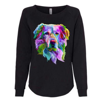 Colorful Golden Retriever Womens California Wash Sweatshirt