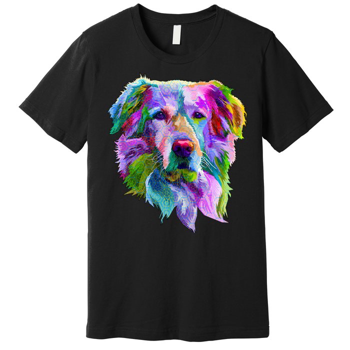 Colorful Golden Retriever Premium T-Shirt