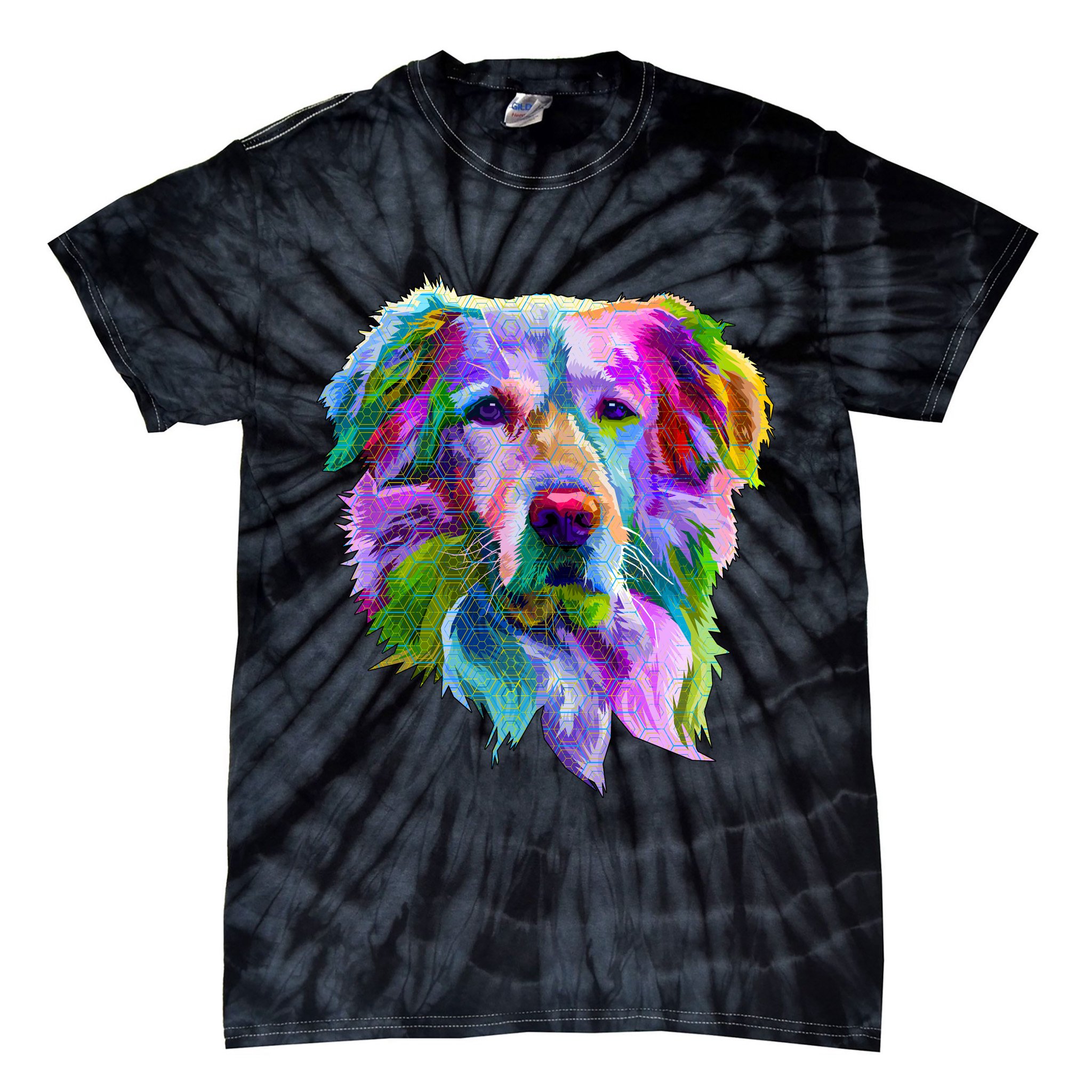 Colorful Golden Retriever Tie-Dye T-Shirt
