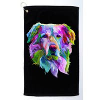Colorful Golden Retriever Golf Towel